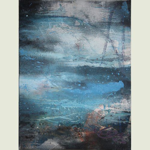 Triptychon, Bild, Blau, Mexiko, Tauchen, Acryl, Mischtechnik, Leinwand,  Bild,  Elisabeth Ernicke-Goßner,  Großformat