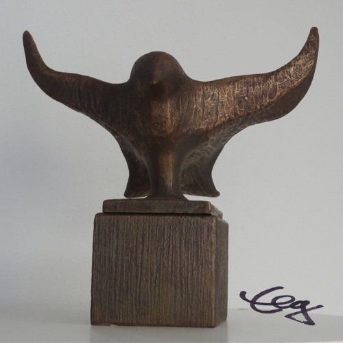 Figur, Bronze, Vogel, Abflug, Flug,Frieden, Grab, Elisabeth Ernicke-Goßner