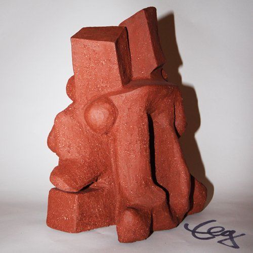 Figur, Keramik, Traum, Tanz, Versteck, Bewegung, rot, Elisabeth Ernicke-Goßner