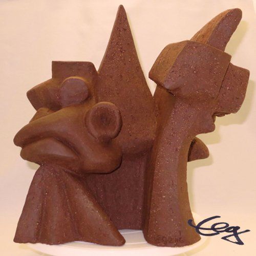 Figur, Keramik, Wurzel Flügel, Tanz, Bewegung, rot, Elisabeth Ernicke-Goßner