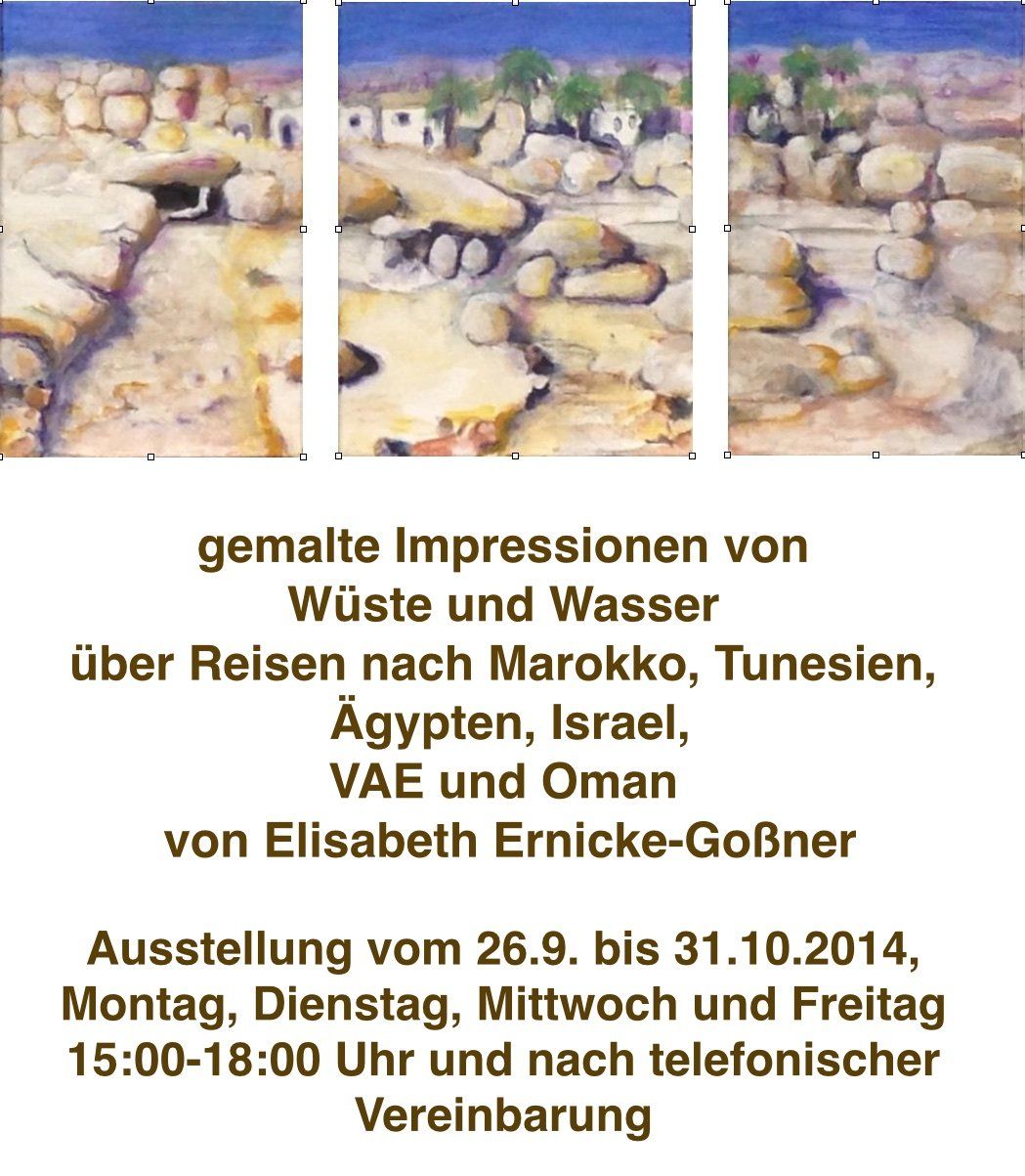 Bild, Gemälde, Wüste, Wasser, Israel, Landschaft, Elisabeth Ernicke-Goßner
