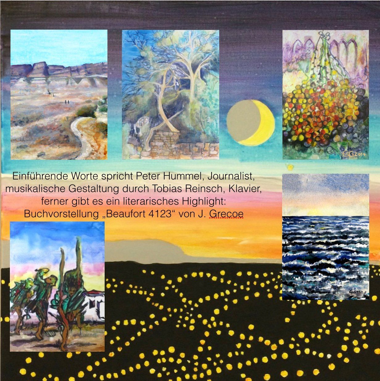 Bild, Gemälde, Wüste, Wasser, Israel, Landschaft, Elisabeth Ernicke-Goßner