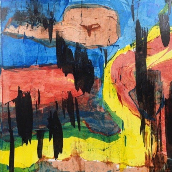 Bild, Gemälde, Siebdruck, Monotypie,  Corona, Kunst, Augsburg, Zahnrad, Uhrwerk, Tanz, Virus , Figur, Hamster, Chronik, Elisabeth Ernicke-Goßner, Elisergo