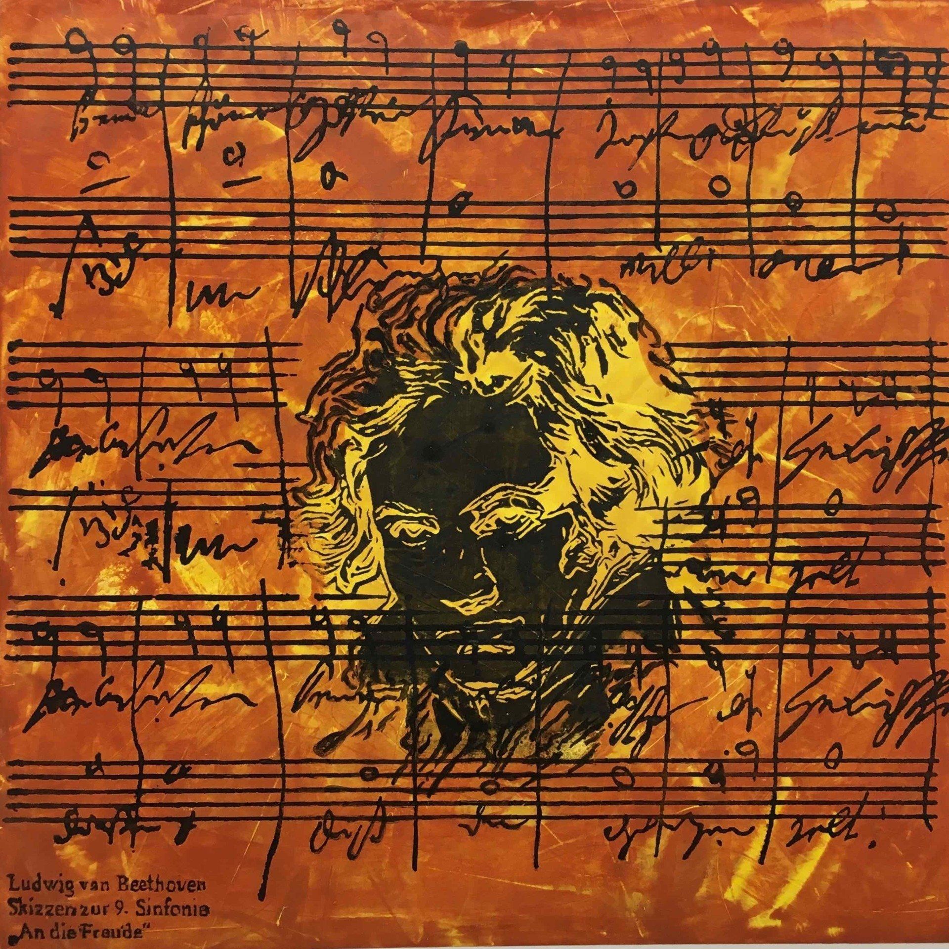 Bild, Musik, Siebdruck, Bonn,Beethoven, Europa, Corona, Rythmus, Melodie, Elisabeth Ernicke-Goßner, elisergo