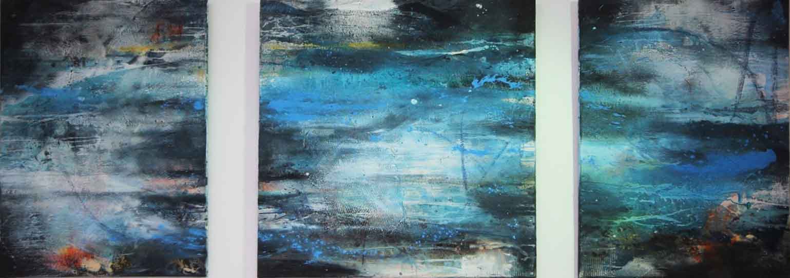 Bild, Leinwand, Mischtechnik, abstrakt, blau, Wasser, Elisabeth Ernicke-Goßner,