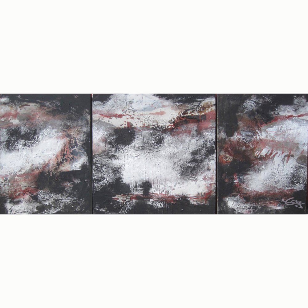 Bild, Leinwand, Mischtechnik, abstrakt, schwarz-rot, Elisabeth Ernicke-Goßner,