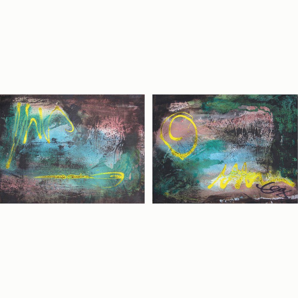 Bild, New-Orleans, Leinwand, Mischtechnik, abstrakt, grün, gelb, Elisabeth Ernicke-Goßner,