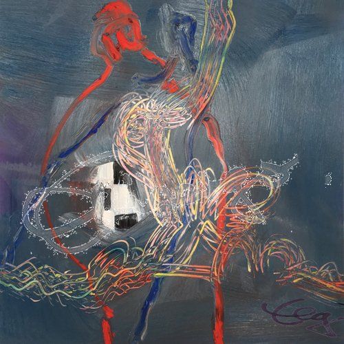 Elisabeth-Ernicke-Goßner-Bild-Öl-Tanz-Welle-Tango-schwarz-weiß