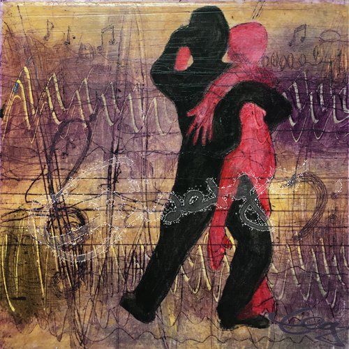Elisabeth-Ernicke-Goßner-Bild-Öl-Wachs-Tanz-Welle-Musik-Tango-Argentino
