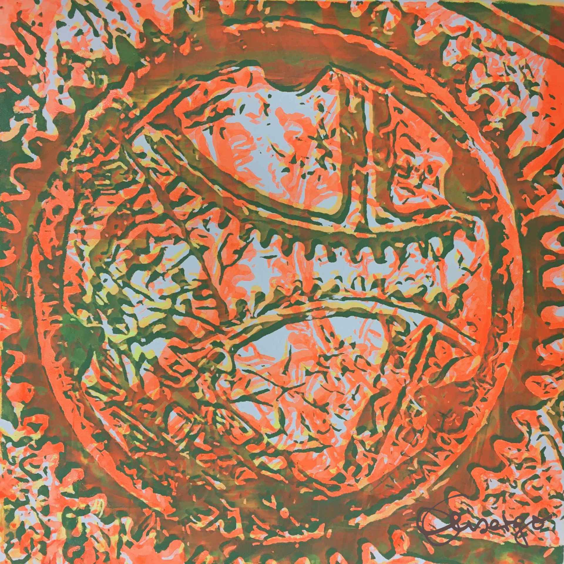 Bild, Gemälde, Siebdruck, Augsburg, Industrie, Zahnrad, Uhrwerk, Wasser, Figur, Hamster, Elisabeth Ernicke-Goßner, Elisergo