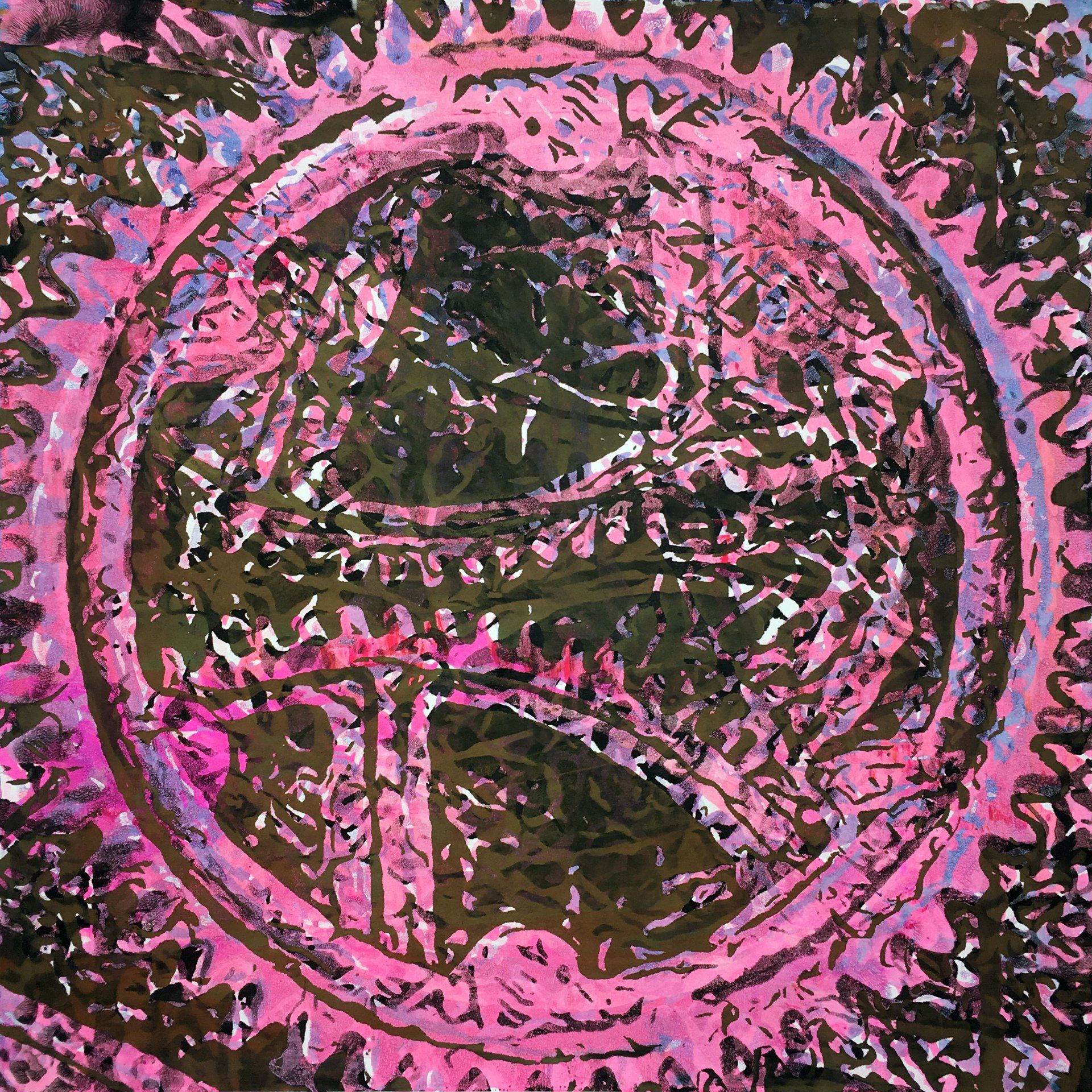 Bild, Gemälde, Siebdruck, Augsburg, Industrie, Zahnrad, Uhrwerk, Wasser, Figur, Hamster, Elisabeth Ernicke-Goßner, Elisergo