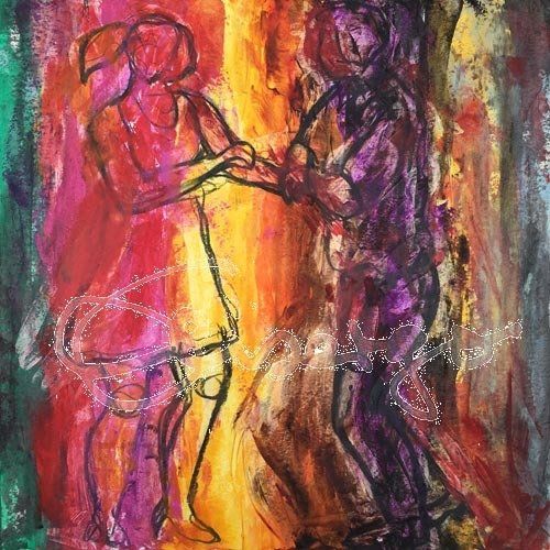 Elisabeth-Ernicke-Goßner-Bild-Öl-Monotypie-Tanz-Welle-Musik-Tango-Argentino