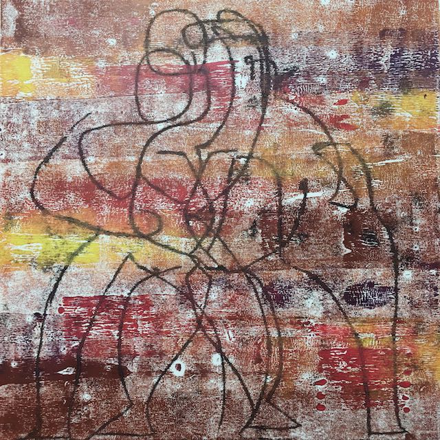 Bild, Ölfarbe, Monotypie, Tanz, Druck, Elisabeth Ernicke-Goßner