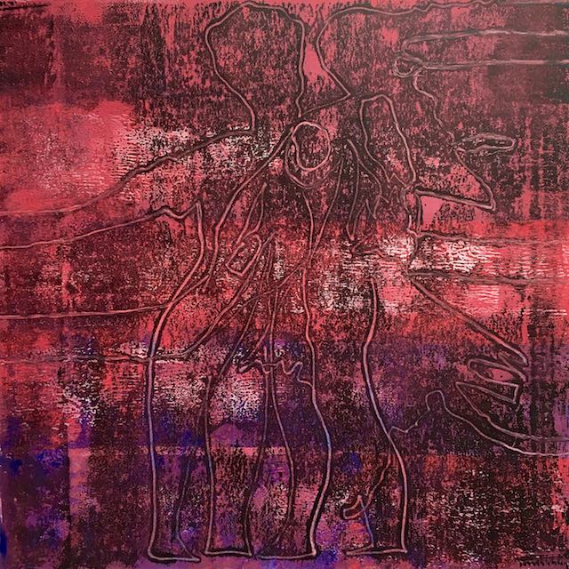 Bild, Tanz, Ölfarbe, Monotypie ,Bewegung, Mensch, Schwung, Elisabeth Ernicke-Goßner,