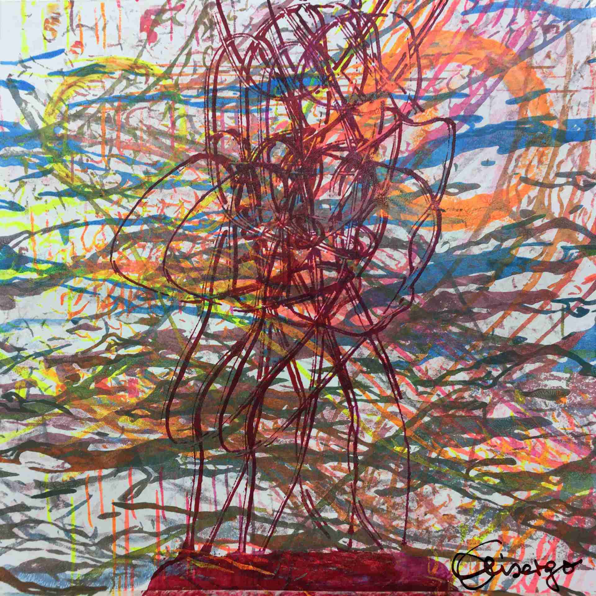 Bild, Gemälde, Siebdruck, Augsburg, Musik, Tanz, Tangoargentino,tango,argentino, Elisabeth Ernicke-Goßner, #elisergo