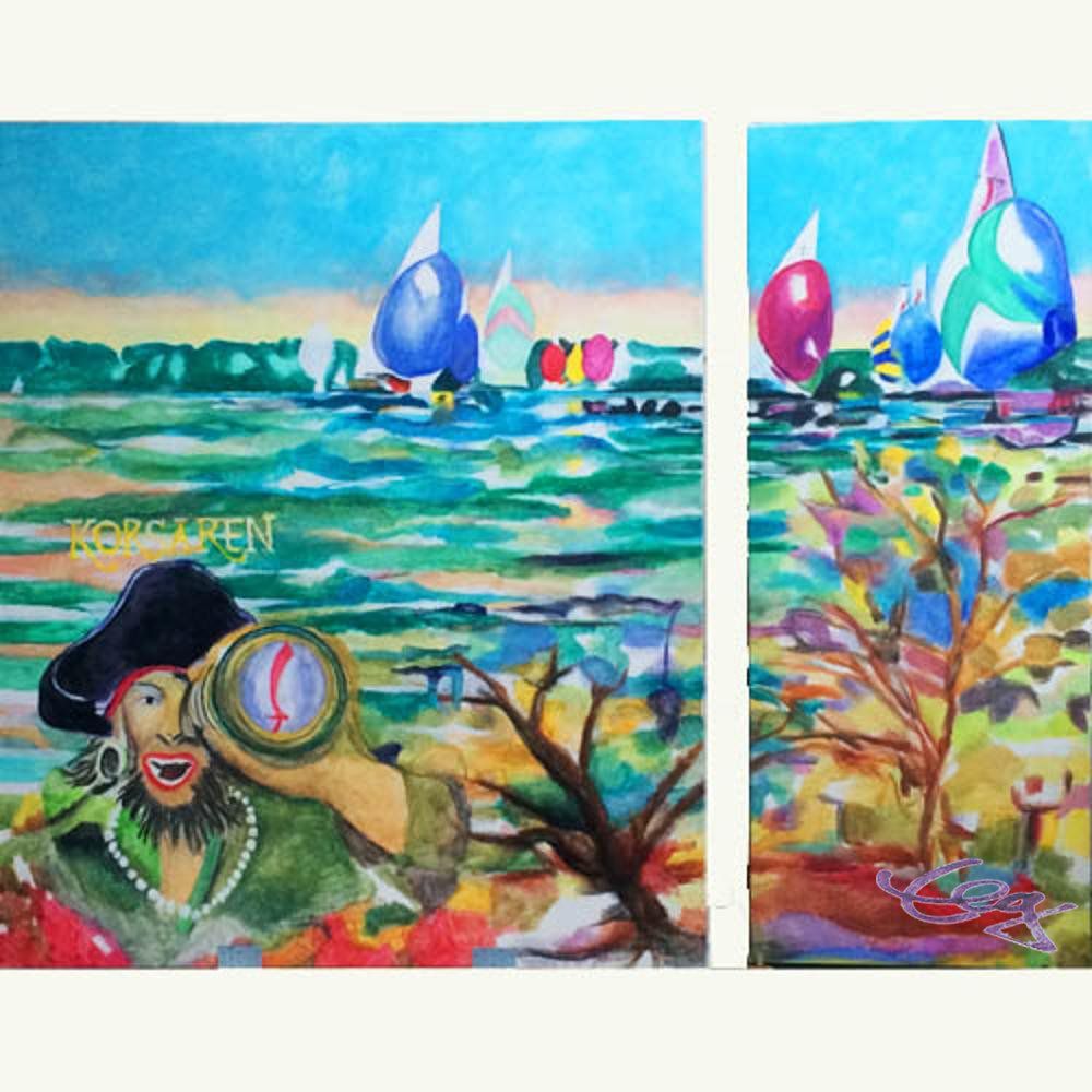 Bild, Acryl, Leinwand, Segeln, Korsar, Boot, Wasser, groß, Spinnaker