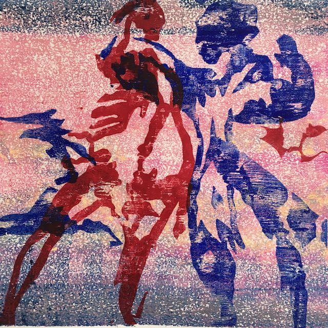 Bild, Ölfarbe, Mischtechnik, Tanz, Druck, Elisabeth Ernicke-Goßner