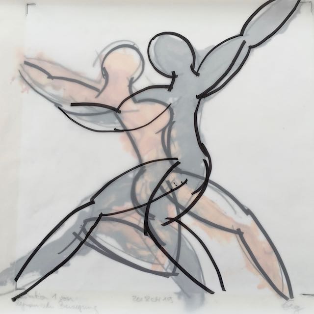 Bild, Ölfarbe, Mischtechnik, Tanz, Druck, Elisabeth Ernicke-Goßner