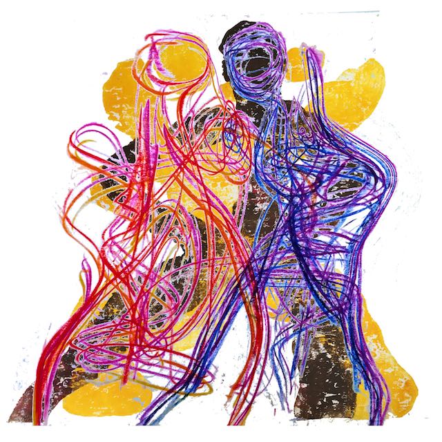 Bild, Ölfarbe, Mischtechnik, Monotypie ,Tanz, Druck, Elisabeth Ernicke-Goßner