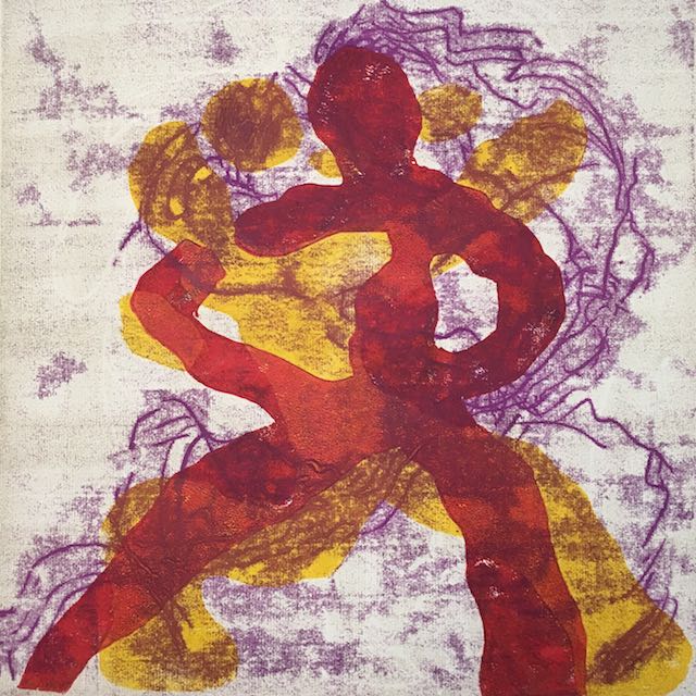 Bild, Ölfarbe, Mischtechnik, Monotypie ,Tanz, Druck, Elisabeth Ernicke-Goßner