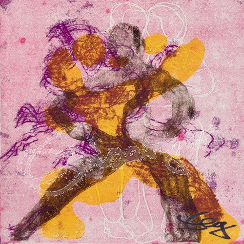 Elisabeth-Ernicke-Goßner-Bild-Öl-Monotypie-Tanz-Welle-Musik-Tango-Argentino