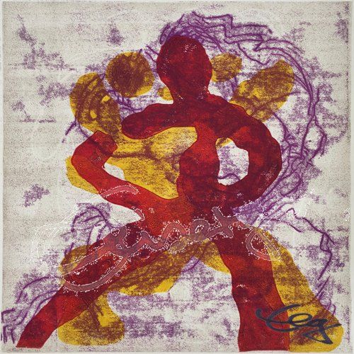 Elisabeth-Ernicke-Goßner-Bild-Öl-Monotypie-Tanz-Welle-Musik-Tango-Argentino