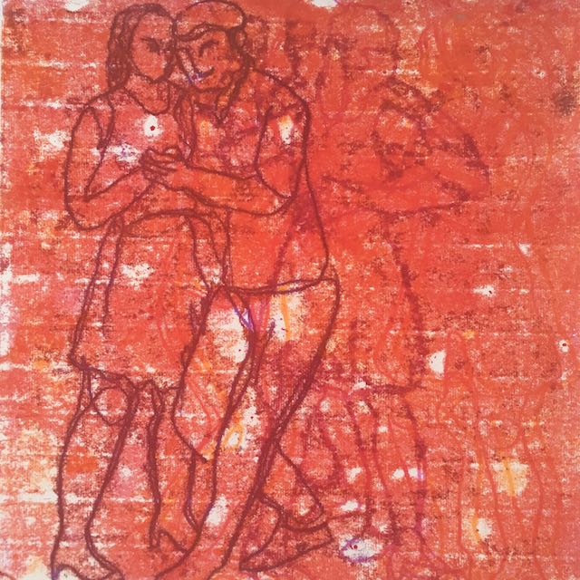 Bild, Ölfarbe, Mischtechnik, Tanz, Druck, Monotypie ,Elisabeth Ernicke-Goßner