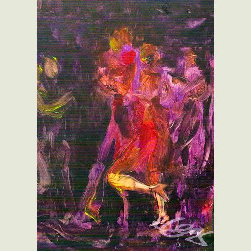 Bild, Öl, Karton, Tanz, Tango