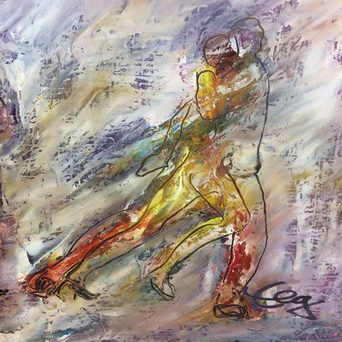 Bild, Öl, Karton, Tanz, Tango