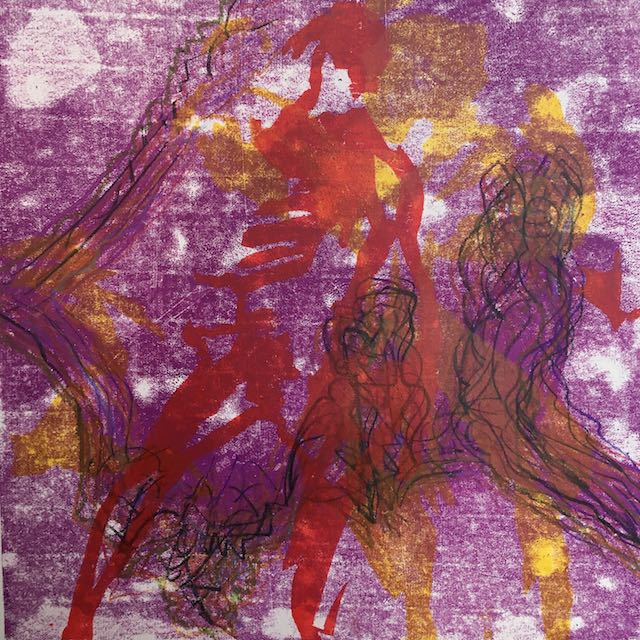 Elisabeth-Ernicke-Goßner-Bild-Öl-Tanz-gelb-rot-violett-Hochdruck