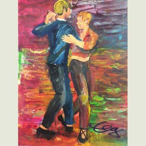 Bild, Pastell, Karton, Tanz