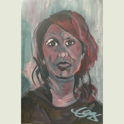 Bild, Portrait, Porträt, Kopf, Öl, Acryl, Leinwand,Gesicht , Elisabeth Ernicke-Goßner