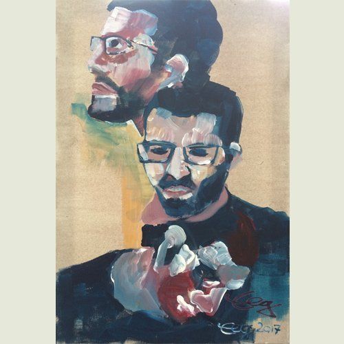 Bild, Portrait, Porträt, Kopf, Öl, Acryl, Leinwand,Gesicht , Elisabeth Ernicke-Goßner