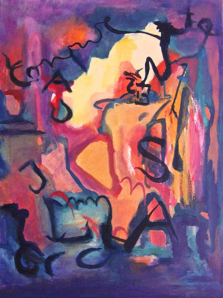 Bild-Acryl-Leinwand-Gedanke-Frage-Elisabeth-Ernicke-Goßner