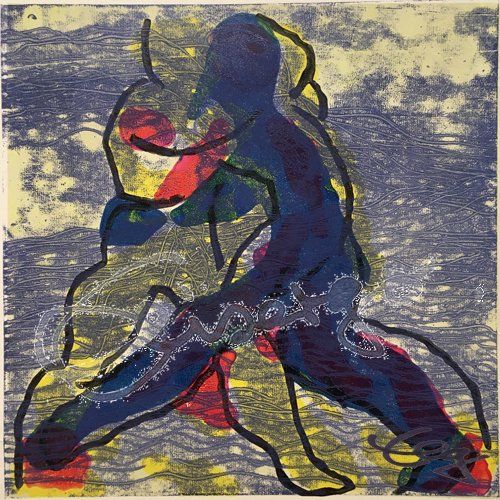 Elisabeth-Ernicke-Goßner-Bild-Öl-Tanz-gelb-blau-Tango-Hochdruck