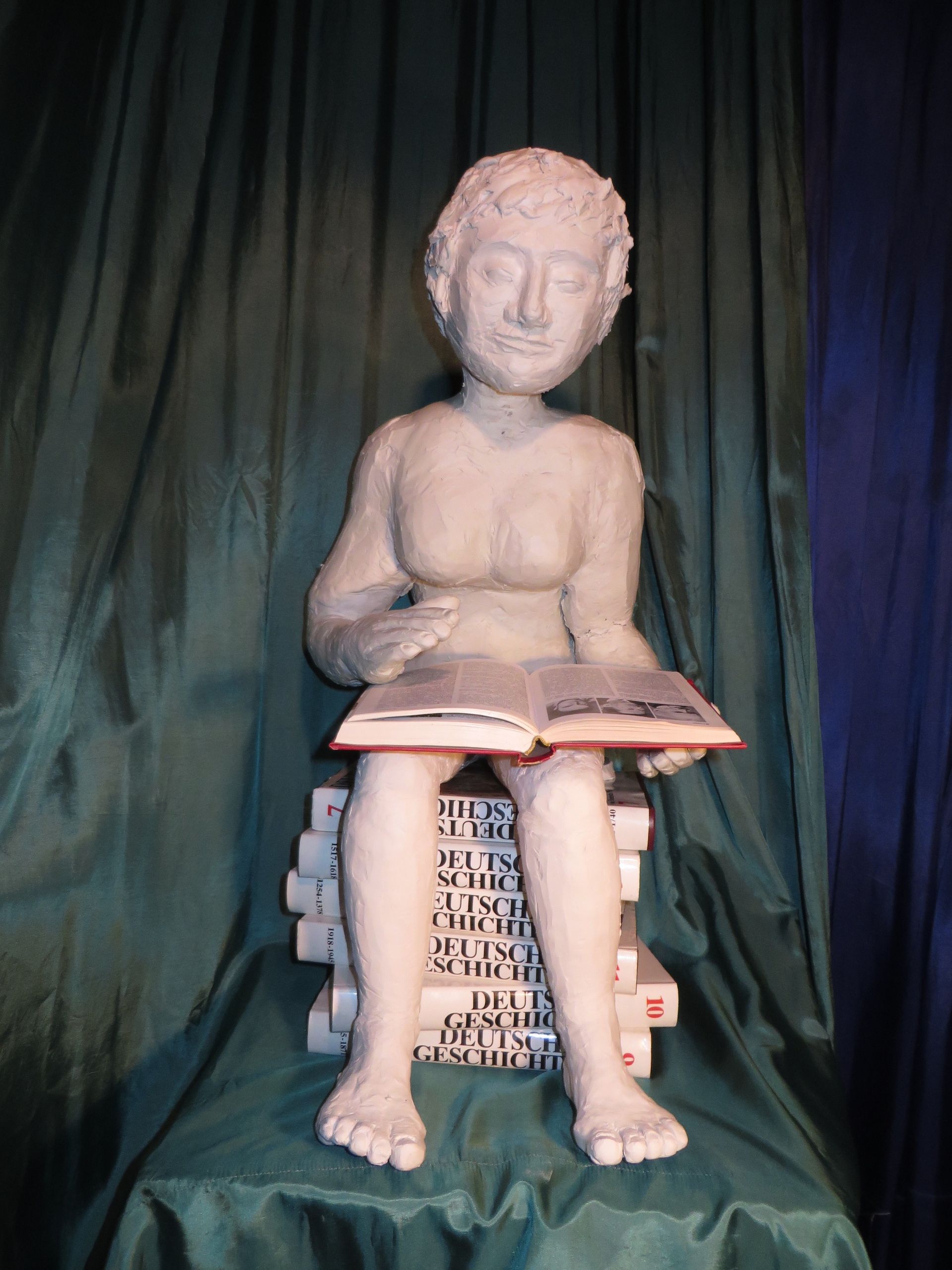 Figur, Plastik, Knete, Mensch, Lesen, Buch, erleuchtet