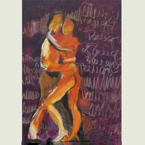 Bild, Öl, Karton, Tanz, Tango