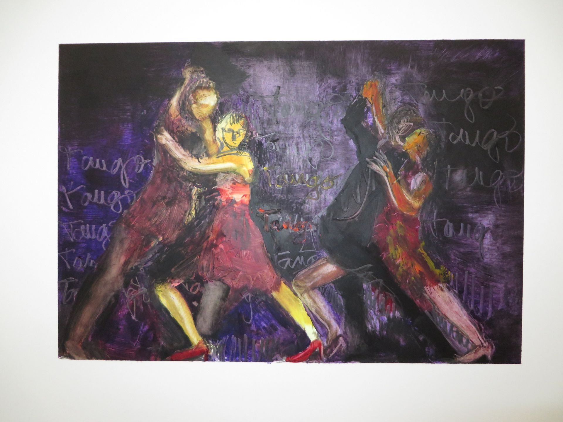 Bild, Öl, Karton, Tanz, Tango