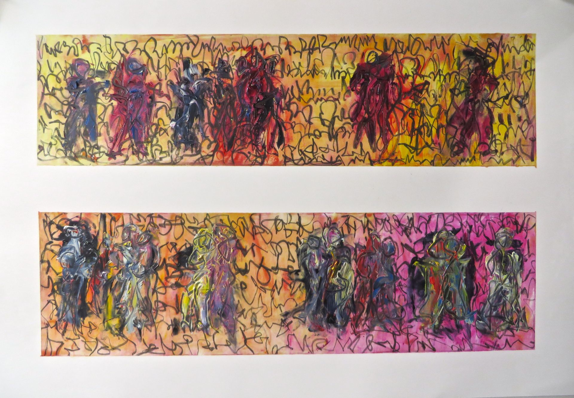 Bild, Öl, Karton, Tanz, Tango