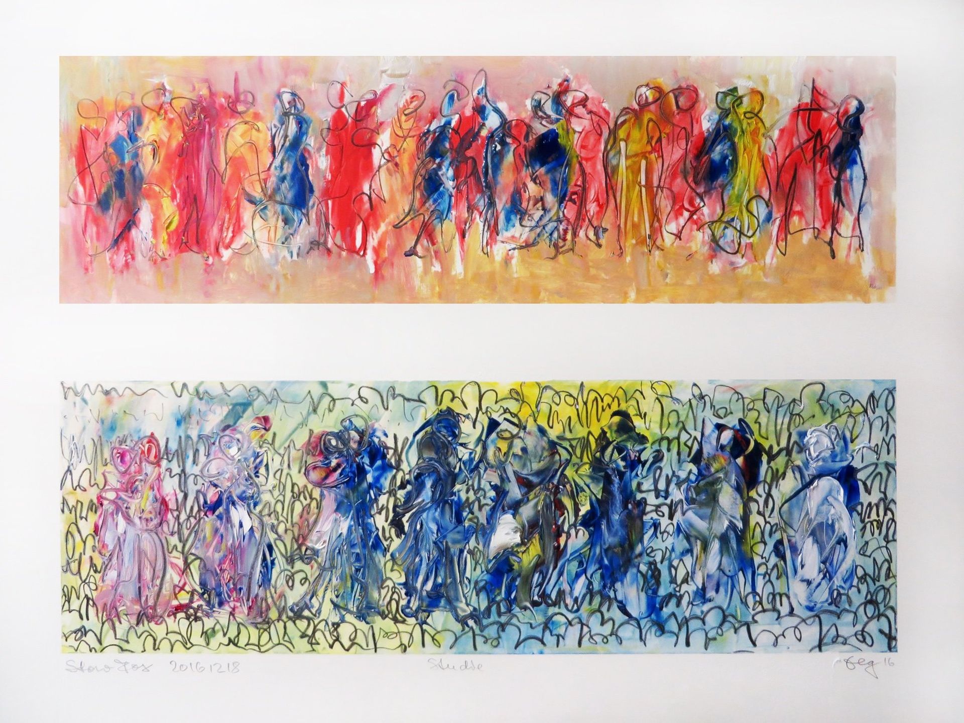 Bild, Öl, Papier, Slowfox, Tanz