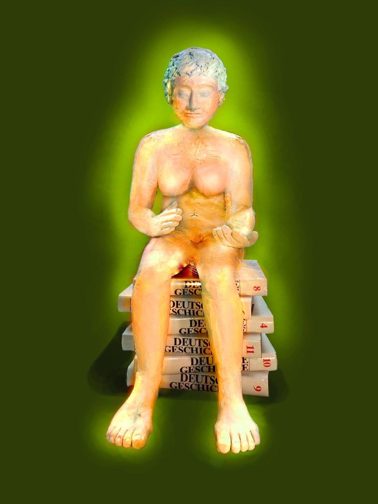 Figur, Plastik, Knete, Mensch, Lesen, Buch, erleuchtet