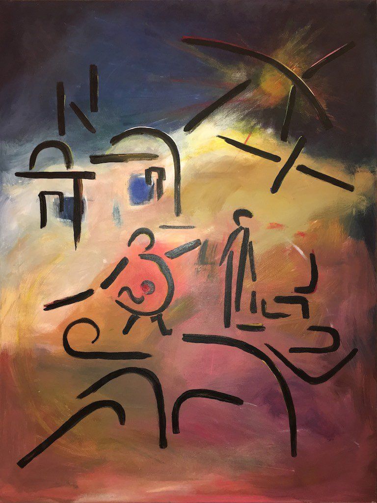 Bild-Acryl-Leinwand-Gedanke-Frage-Elisabeth-Ernicke-Goßner