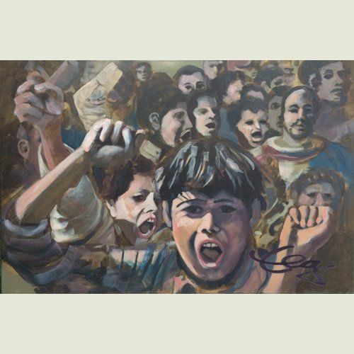 Bild, Portrait, Porträt, Kopf, Öl, Acryl, Leinwand,Gesicht , Elisabeth Ernicke-Goßner