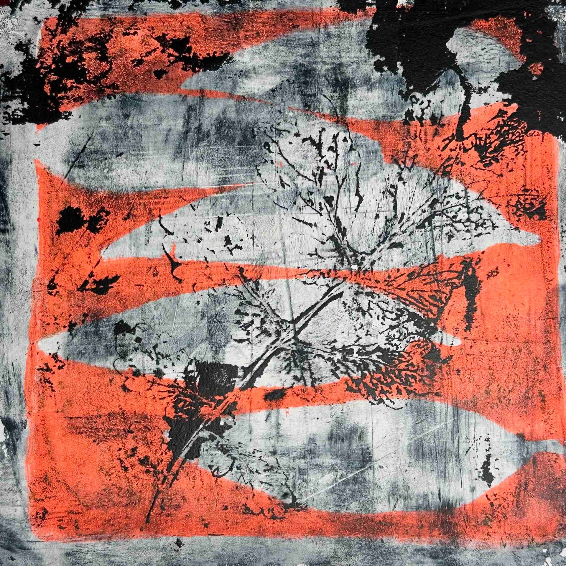 Elisergo, Gemälde, quadratisch, Herbst, Blätter, florale Motive, Licht und Farben, Acrylmalerei, moderne Kunst, Abstrakte Malerei ,Winter, Zuversicht, Besinnlichkeit , #elisergo,