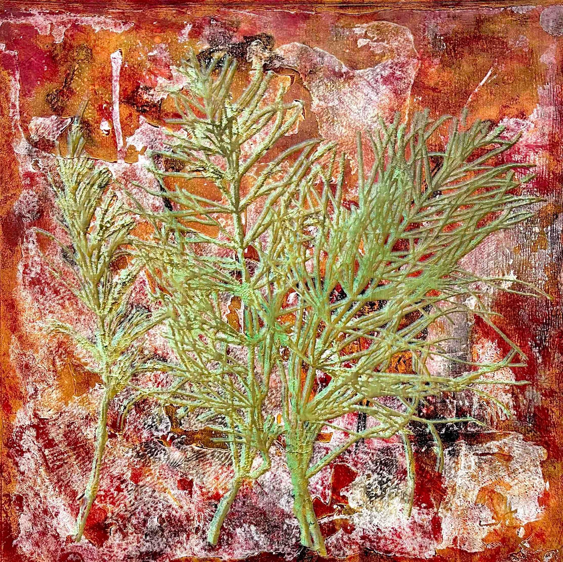 Elisergo, Gemälde, quadratisch, Herbst, Blätter, florale Motive, Licht und Farben, Acrylmalerei, moderne Kunst, Abstrakte Malerei ,Winter, Zuversicht, Besinnlichkeit , #elisergo,