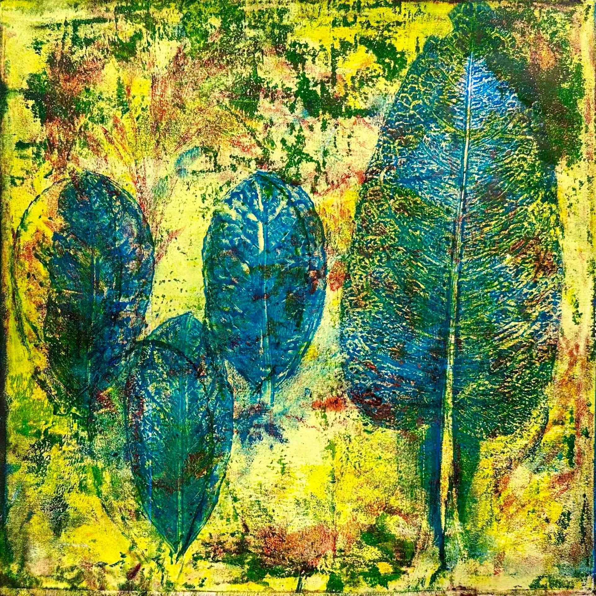 Elisergo, Gemälde, quadratisch, Herbst, Blätter, florale Motive, Licht und Farben, Acrylmalerei, moderne Kunst, Abstrakte Malerei ,Winter, Zuversicht, Besinnlichkeit , #elisergo,