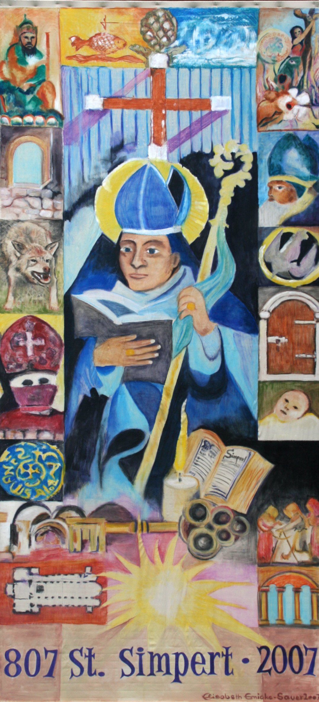 Kunst, Gemeinde, Heiliger, Zimpert, Simpert, Fahne, Gemälde, Jubiläum, Gemeinschaft