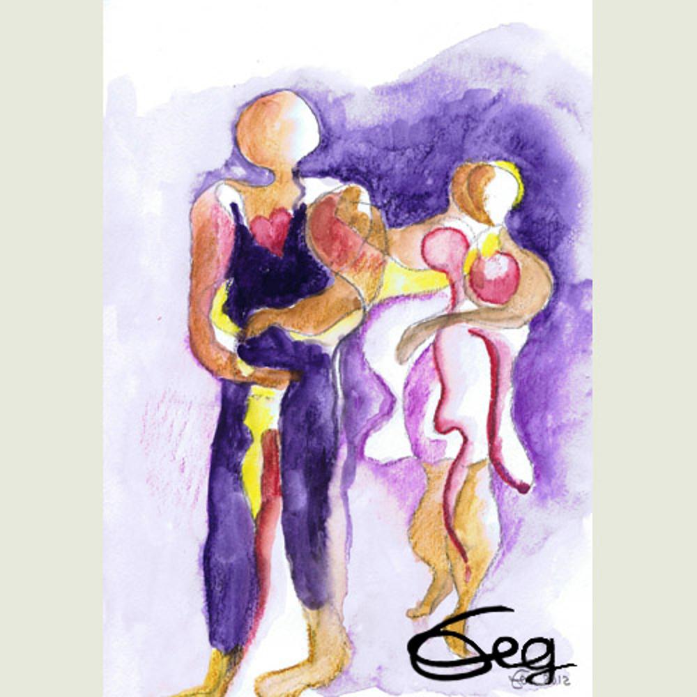 Bild, Tanz, Aquarell, Papier, Bewegung, Leidenschaft