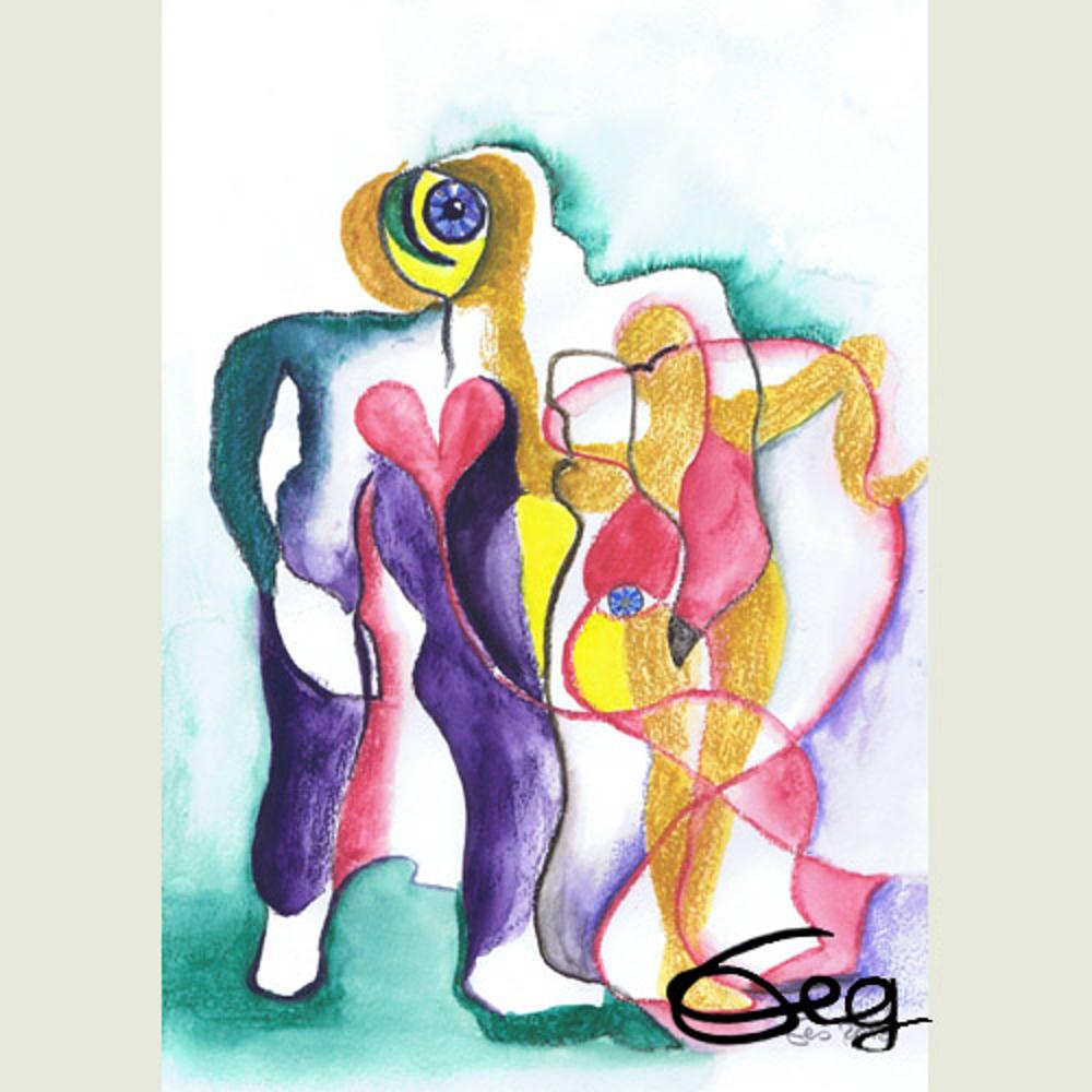 Bild, Tanz, Aquarell, Papier Tanz, Bewegung, Leidenschaft,