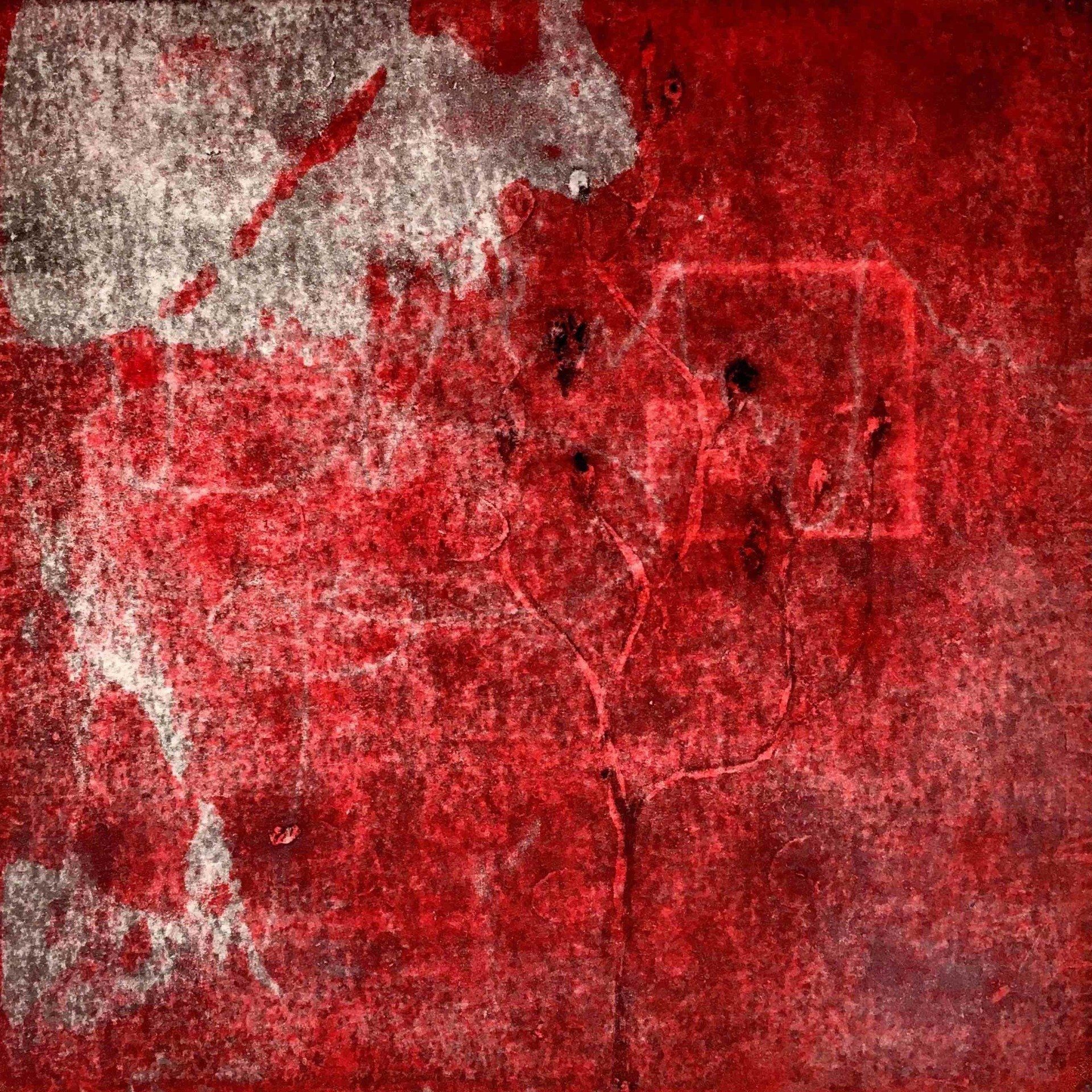 Bild, Gemälde, Siebdruck, Monotypie,  Corona, Kunst, Augsburg, Zahnrad, Uhrwerk, Tanz, Virus , Figur, Hamster, Chronik, Elisabeth Ernicke-Goßner, Elisergo